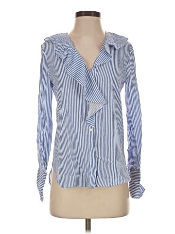 Aqua Long Sleeve Blouse (view 1)