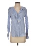Aqua 100% Rayon Stripes Blue Long Sleeve Blouse Size XS - photo 1