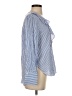 Aqua 100% Rayon Stripes Blue Long Sleeve Blouse Size XS - photo 4