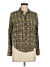 Sans Souci 100% Rayon Tweed Yellow Long Sleeve Button-Down Shirt Size M - photo 1