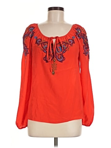 Nanette Lepore Long Sleeve Silk Top (view 1)