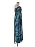 One World 100% Polyester Paisley Teal Blue Casual Dress Size M (estimated) - photo 4