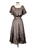 HD in Paris 100% Polyester Metallic Gray Casual Dress Size 2 - photo 2