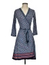 Max Studio Print Blue Casual Dress Size S - photo 1
