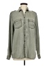 Express 100% Lyocell Solid Green Gray Long Sleeve Button-Down Shirt Size M - photo 1