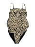 Pink Blush Animal Print Gold Tan One Piece Swimsuit Size M - photo 1