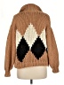 Line & Dot 100% Polyester Brown Cardigan Size M - photo 2