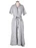 Esby 100% Linen Stripes Gray Jumpsuit Size XS - photo 1