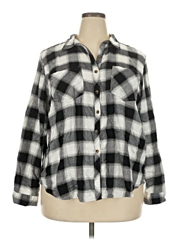 Maurices 3/4 Sleeve Button-Down Shirt (view 1)
