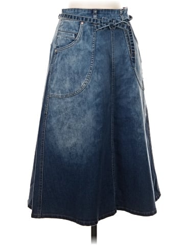 Pilcro and the Letterpress Denim Skirt (view 1)