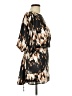Derek Lam 100% Polyester Print Brown Black Casual Dress Size L - photo 4