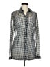 CAbi Houndstooth Gray Long Sleeve Button-Down Shirt Size M - photo 1