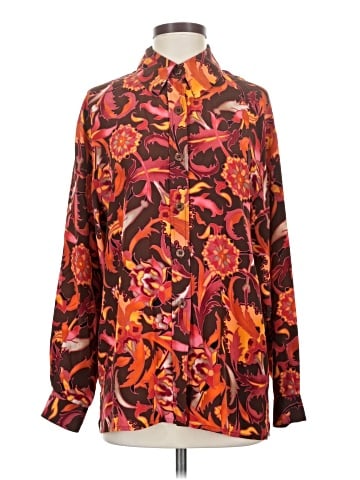 Diane von Furstenberg Long Sleeve Silk Top (view 1)