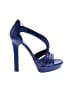 Alexander McQueen 100% Leather Blue Leather Exquisites Platform Sandals Size EU 39 - photo 1
