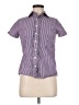 Lands' End 100% Baumwolle Stripes Purple Short Sleeve Button-Down Shirt Size 6 (petite) - photo 1