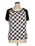 Lane Bryant Checkered-gingham Silver Black Short Sleeve T-Shirt Size 14 - 16 Plus - photo 1