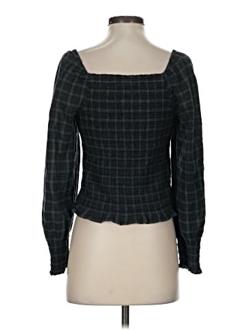Madewell Lucie Bubble-Sleeve Smocked Top in Plaid (view 2)