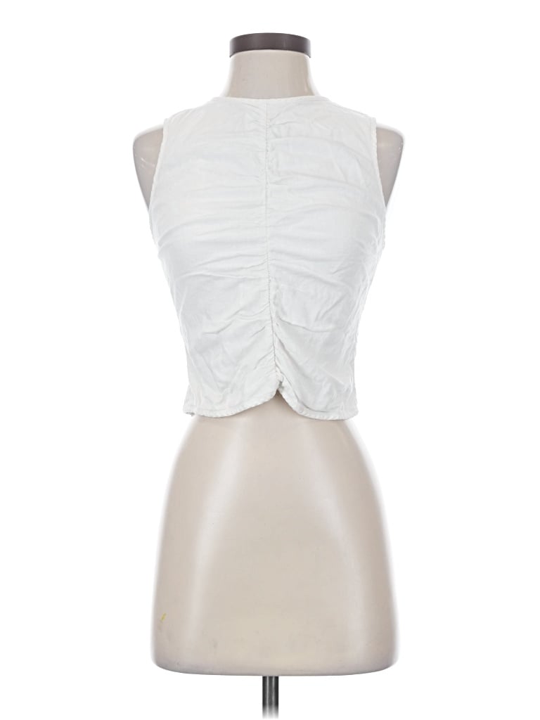 Pre-owned Abercrombie & Fitch Sleeveless Blouse In White