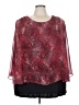 Cj Banks 100% Polyester Red 3/4 Sleeve Blouse Size 3X - photo 1