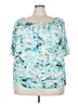 AGB Teal Short Sleeve Blouse Size 3X - photo 1