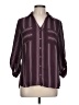 Iz Byer 100% Polyester Stripes Burgundy 3/4 Sleeve Blouse Size L - photo 1