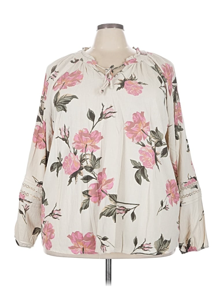 Pre-owned Torrid 3/4 Sleeve Blouse In Ivory