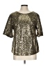 Cato 100% Polyester Metallic Gold 3/4 Sleeve T-Shirt Size L - photo 1