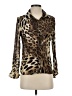 Suzy 100% Polyester Animal Print Brown Long Sleeve Blouse Size S - photo 1