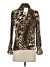 Suzy 100% Polyester Animal Print Brown Long Sleeve Blouse Size S - photo 2