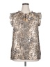 Indigo Rose Animal Print Gold Sleeveless Blouse Size 2X - photo 1