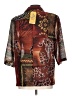 Alia 100% Polyester Animal Print Burgundy 3/4 Sleeve Blouse Size 12 - photo 2