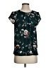 Fun2Fun Floral Teal Short Sleeve Blouse Size S - photo 1