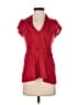 Deletta 100% Cotton Red Short Sleeve Blouse Size XS - photo 1