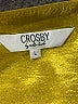 Crosby 100% Polyester Metallic Yellow Short Sleeve Blouse Size L - photo 7