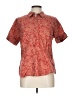 IZOD 100% Cotton Paisley Red Short Sleeve Blouse Size L - photo 1