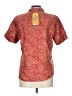 IZOD 100% Cotton Paisley Red Short Sleeve Blouse Size L - photo 2