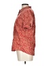 IZOD 100% Cotton Paisley Red Short Sleeve Blouse Size L - photo 5