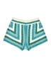 Rebellion Chevron-herringbone Teal Shorts Size M - photo 2