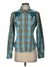 Roper Plaid Teal Long Sleeve Blouse Size S - photo 1
