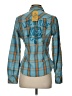 Roper Plaid Teal Long Sleeve Blouse Size S - photo 2