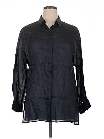 Lafayette 148 New York 3/4 Sleeve Button-Down Shirt (view 1)