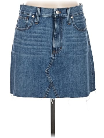 Madewell Rigid Denim A-Line Mini Skirt in Lakeline Wash: Eco Edition (view 1)