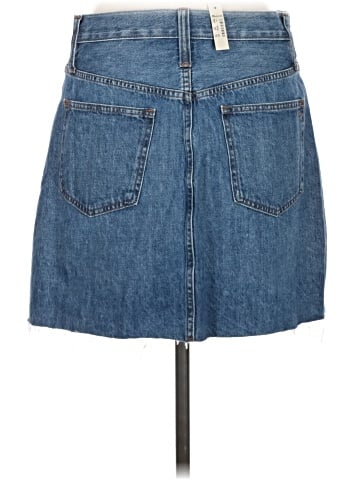 Madewell Rigid Denim A-Line Mini Skirt in Lakeline Wash: Eco Edition (view 2)