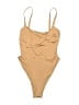 Unbranded Solid Tan One Piece Swimsuit Size S - photo 1