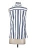 NY Collection Stripes Blue Sleeveless Button-Down Shirt Size S - photo 2