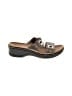Clarks 100% Leather Brown Wedges Size 9 - photo 1