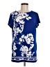 Susan Graver Floral Blue Short Sleeve T-Shirt Size M - photo 1