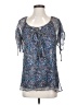 Sundance 100% Silk Blue Short Sleeve Silk Top Size S - photo 1