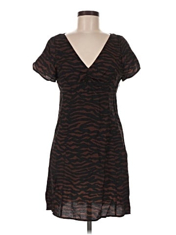 Madewell V-Neck Mini Dress in Abstract Animal (view 1)