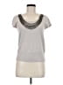 Adrienne Vittadini Silver Gray Short Sleeve Top Size M - photo 1